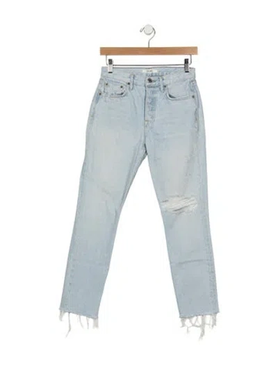 Pre-owned Grlfrnd High-rise Straight Leg Jeans In Blue