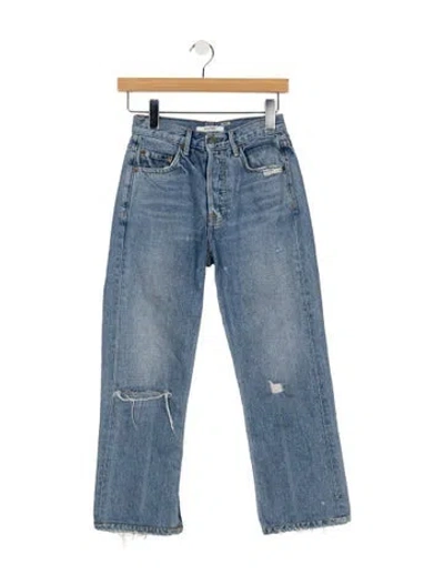 Pre-owned Grlfrnd High-rise Straight Leg Jeans In Blue