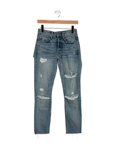 Pre-owned Grlfrnd High-rise Straight Leg Jeans In Blue