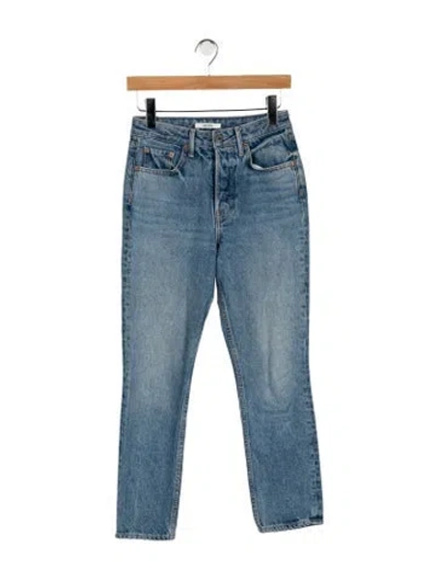 Pre-owned Grlfrnd High-rise Straight Leg Jeans In Blue