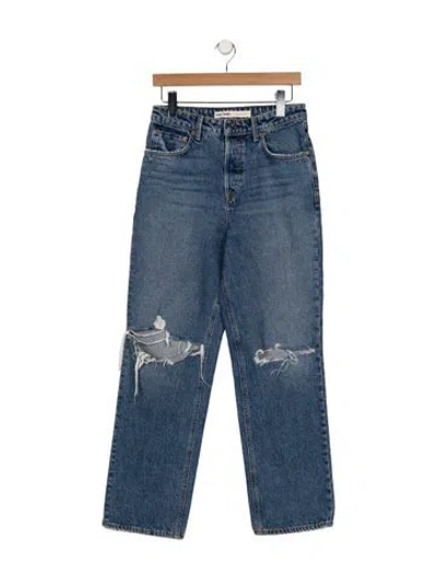 Pre-owned Grlfrnd High-rise Straight Leg Jeans In Blue