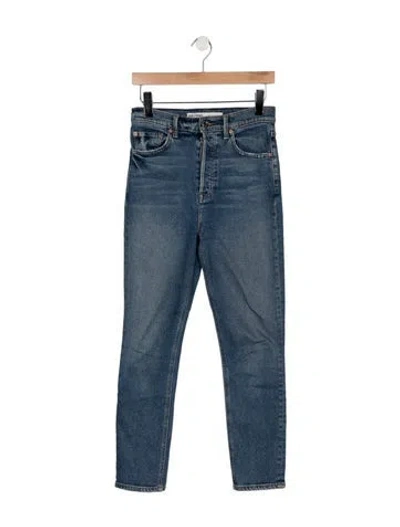 Pre-owned Grlfrnd High-rise Straight Leg Jeans In Blue