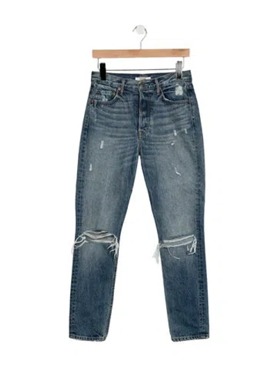Pre-owned Grlfrnd High-rise Straight Leg Jeans In Blue
