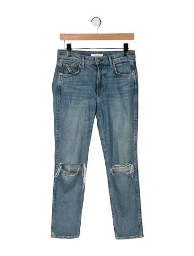 Pre-owned Grlfrnd High-rise Straight Leg Jeans In Blue