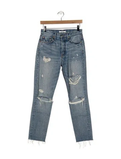 Pre-owned Grlfrnd High-rise Straight Leg Jeans In Blue