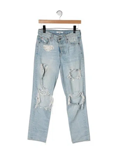 Pre-owned Grlfrnd High-rise Straight Leg Jeans In Blue
