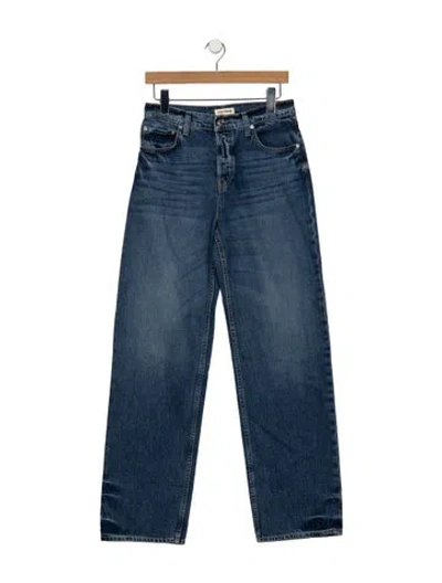 Pre-owned Grlfrnd High-rise Straight Leg Jeans In Blue