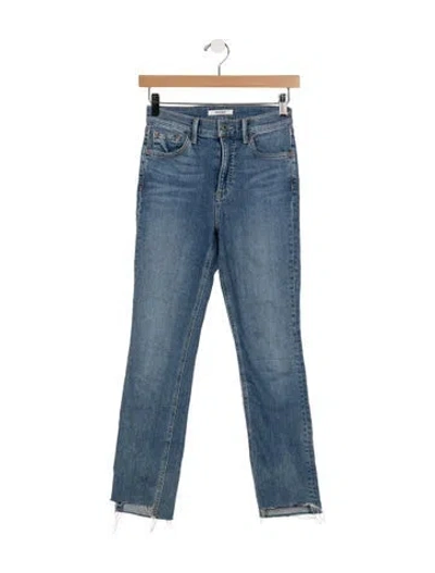 Pre-owned Grlfrnd High-rise Straight Leg Jeans In Blue