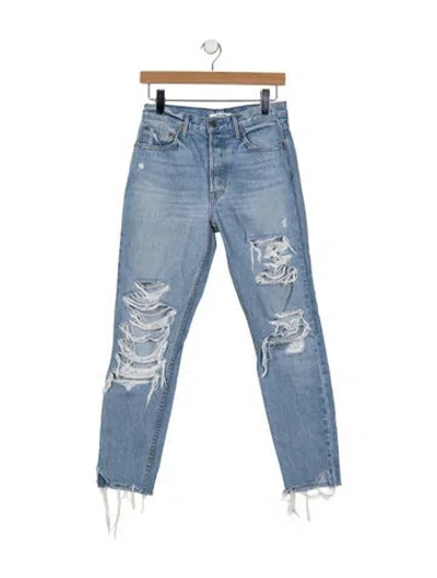 Pre-owned Grlfrnd High-rise Straight Leg Jeans In Blue