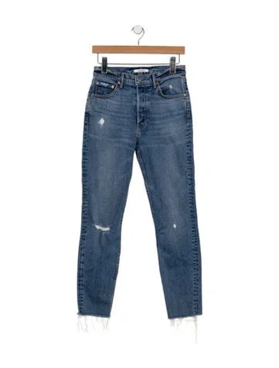 Pre-owned Grlfrnd High-rise Straight Leg Jeans In Blue
