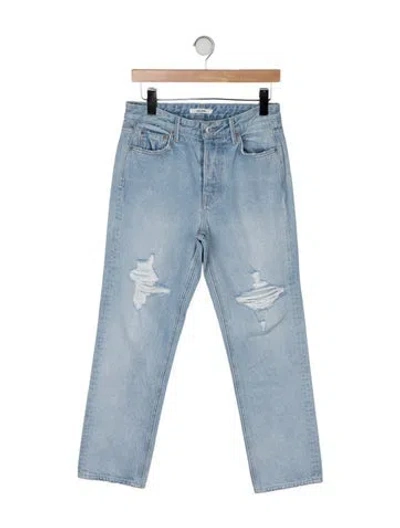 Pre-owned Grlfrnd High-rise Straight Leg Jeans In Blue