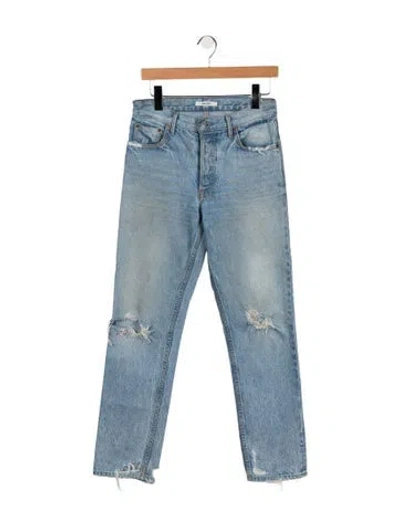 Pre-owned Grlfrnd High-rise Straight Leg Jeans In Blue