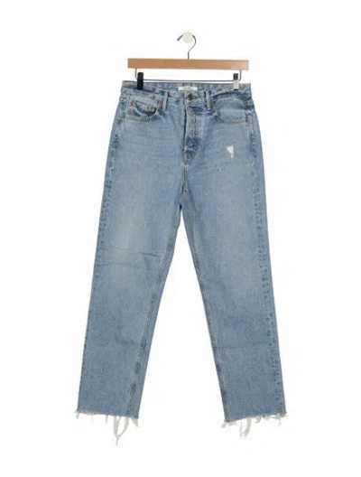 Pre-owned Grlfrnd High-rise Straight Leg Jeans In Blue