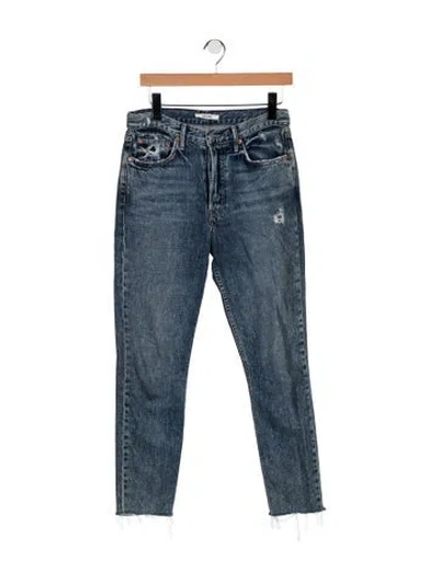 Pre-owned Grlfrnd High-rise Straight Leg Jeans In Blue