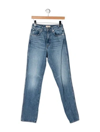 Pre-owned Grlfrnd High-rise Straight Leg Jeans In Blue