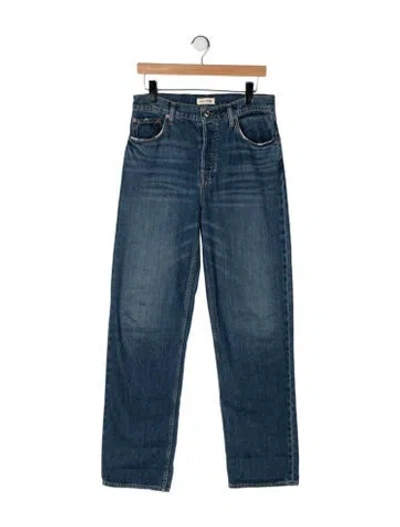 Pre-owned Grlfrnd High-rise Straight Leg Jeans In Blue