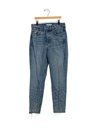 Pre-owned Grlfrnd High-rise Straight Leg Jeans In Blue