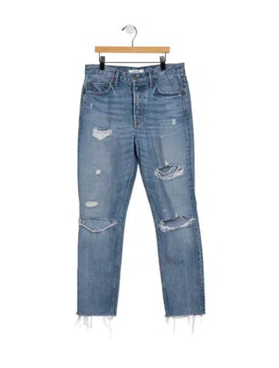 Pre-owned Grlfrnd High-rise Straight Leg Jeans In Blue
