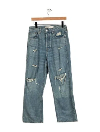 Pre-owned Grlfrnd High-rise Straight Leg Jeans In Blue