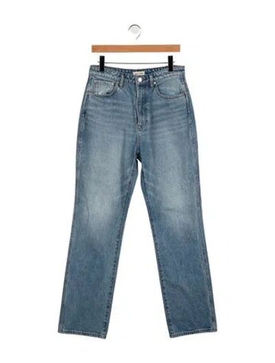 Pre-owned Grlfrnd High-rise Straight Leg Jeans In Blue