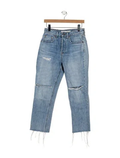 Pre-owned Grlfrnd High-rise Straight Leg Jeans In Blue