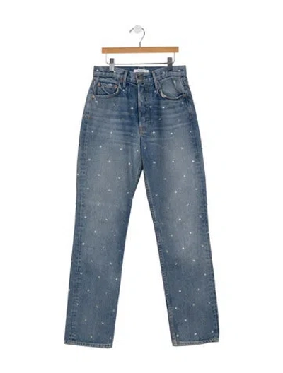 Pre-owned Grlfrnd High-rise Straight Leg Jeans In Blue