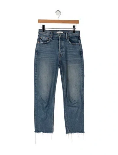 Pre-owned Grlfrnd High-rise Straight Leg Jeans In Blue