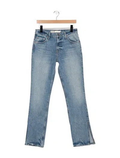 Pre-owned Grlfrnd High-rise Straight Leg Jeans In Blue