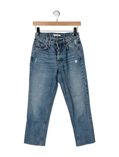 Pre-owned Grlfrnd High-rise Straight Leg Jeans In Blue