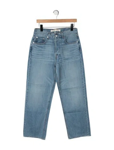 Pre-owned Grlfrnd High-rise Straight Leg Jeans In Blue