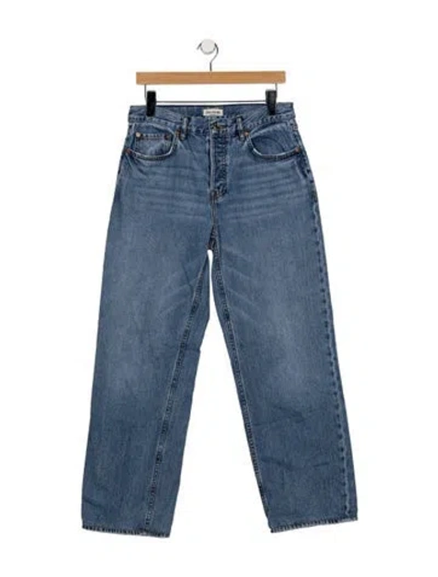Pre-owned Grlfrnd High-rise Straight Leg Jeans In Blue
