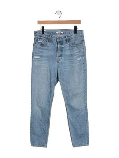 Pre-owned Grlfrnd High-rise Straight Leg Jeans In Blue