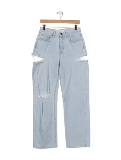 Pre-owned Grlfrnd High-rise Straight Leg Jeans In Blue