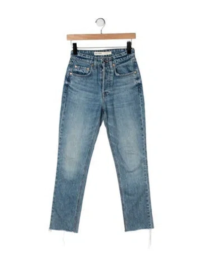 Pre-owned Grlfrnd High-rise Straight Leg Jeans In Blue