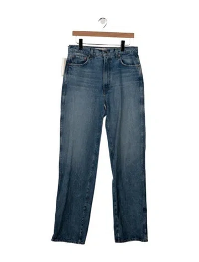Pre-owned Grlfrnd High-rise Straight Leg Jeans In Blue
