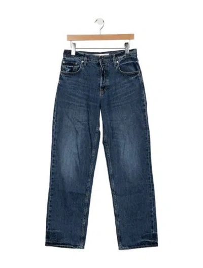 Pre-owned Grlfrnd High-rise Straight Leg Jeans In Blue