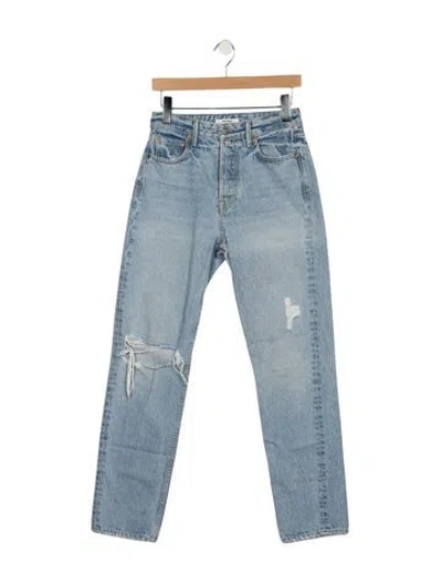 Pre-owned Grlfrnd High-rise Straight Leg Jeans In Blue