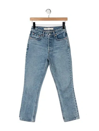 Pre-owned Grlfrnd High-rise Straight Leg Jeans In Blue