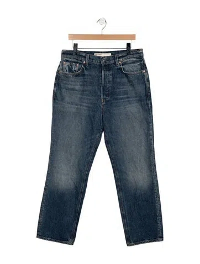 Pre-owned Grlfrnd High-rise Straight Leg Jeans In Blue