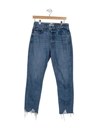 Pre-owned Grlfrnd High-rise Straight Leg Jeans In Blue