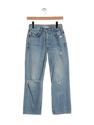 Pre-owned Grlfrnd High-rise Straight Leg Jeans In Blue