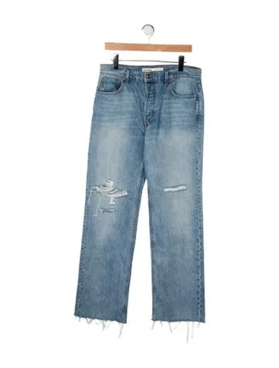 Pre-owned Grlfrnd High-rise Straight Leg Jeans In Blue