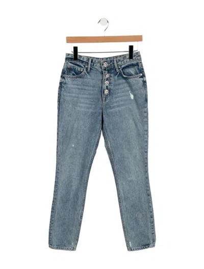 Pre-owned Grlfrnd High-rise Straight Leg Jeans In Blue