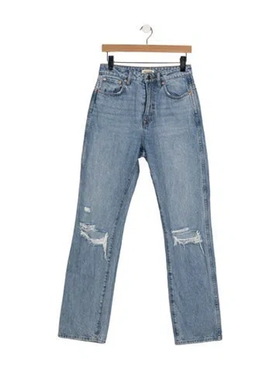 Pre-owned Grlfrnd High-rise Straight Leg Jeans In Blue