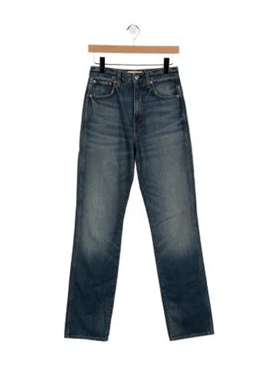 Pre-owned Grlfrnd High-rise Straight Leg Jeans In Blue
