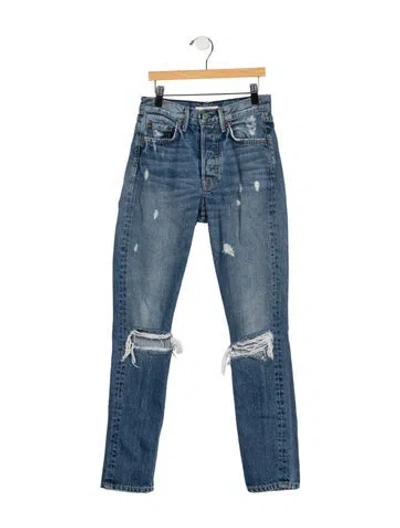 Pre-owned Grlfrnd High-rise Straight Leg Jeans In Blue
