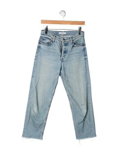 Pre-owned Grlfrnd High-rise Straight Leg Jeans In Blue