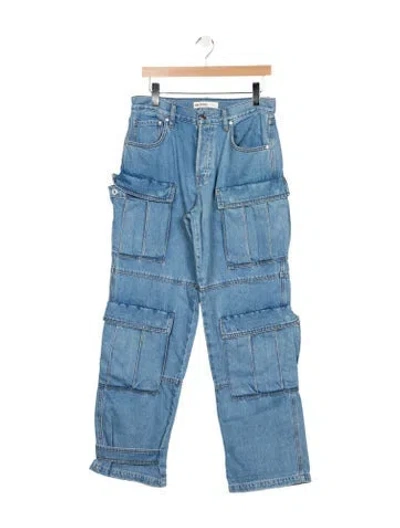 Pre-owned Grlfrnd High-rise Straight Leg Jeans In Blue