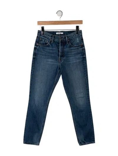 Pre-owned Grlfrnd High-rise Straight Leg Jeans In Blue