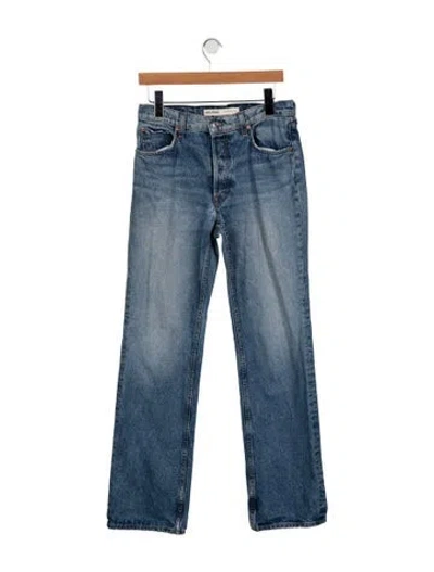 Pre-owned Grlfrnd High-rise Straight Leg Jeans In Blue